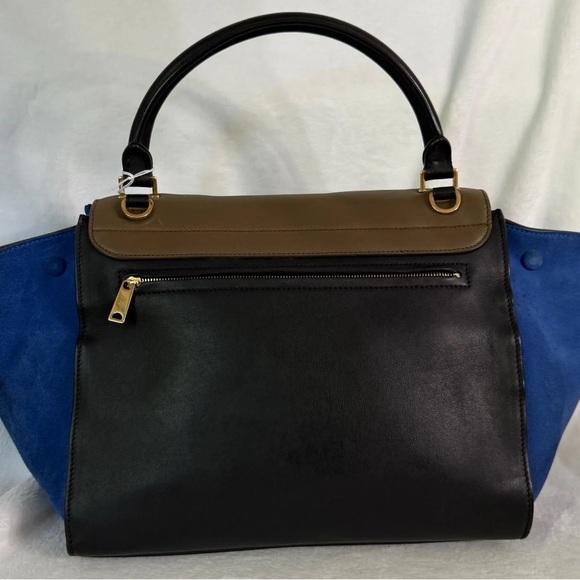 Celine Trapeze Brown, Black and Blue Shoulder Bag - Picture 2 of 6